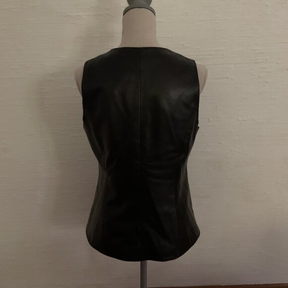 Danier Black Leather Vest, Made in Canada - Picture 2 of 5